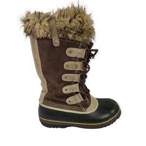 Sorel Joan of Arctic Winter Snow Boots Waterproof‎ Faux Fur Trim Lace Up Tall 8